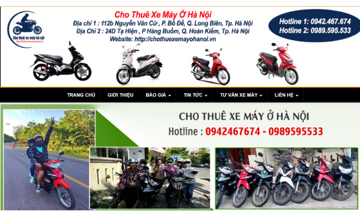 Thuê xe máy sh Hà Nội