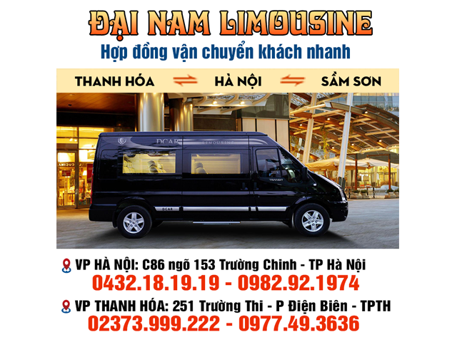 thuê xe limousine 9 chỗ đi Sầm Sơn